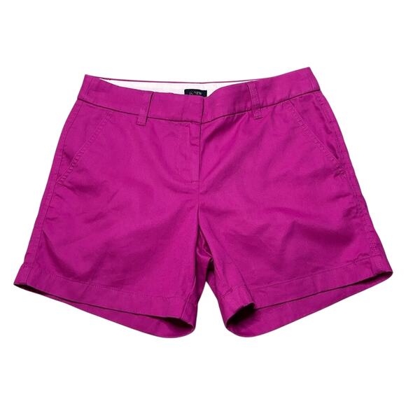 NWT J.Crew Factory Chino Shorts 5” Size 2 Vivid Pink Cotton Summer - Picture 1 of 6